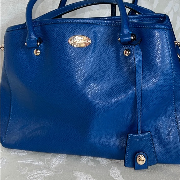 VINTAGE COACH MARGOT Blue Leather 2 Way Satchel - Picture 11 of 13